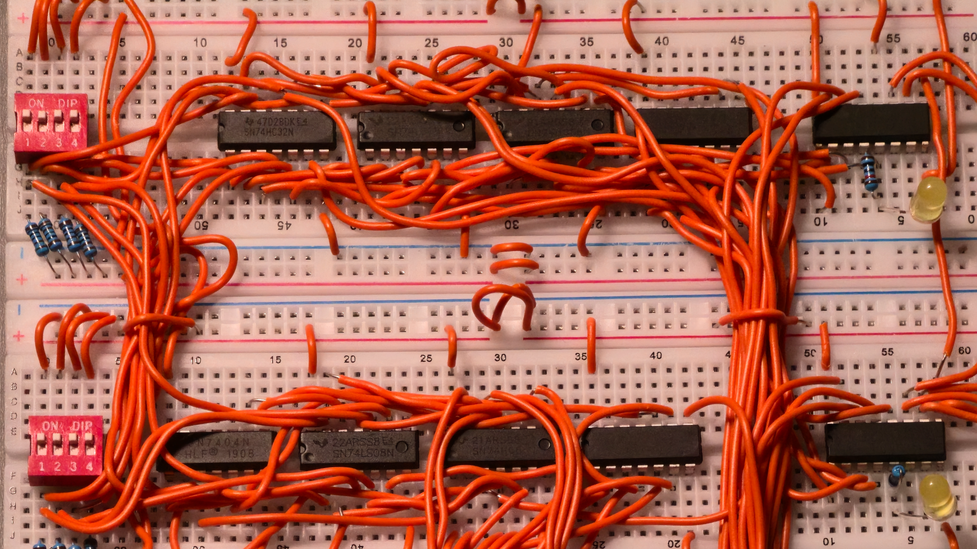 4-bit ALU - Digital Logic Design using 74-Series ICs