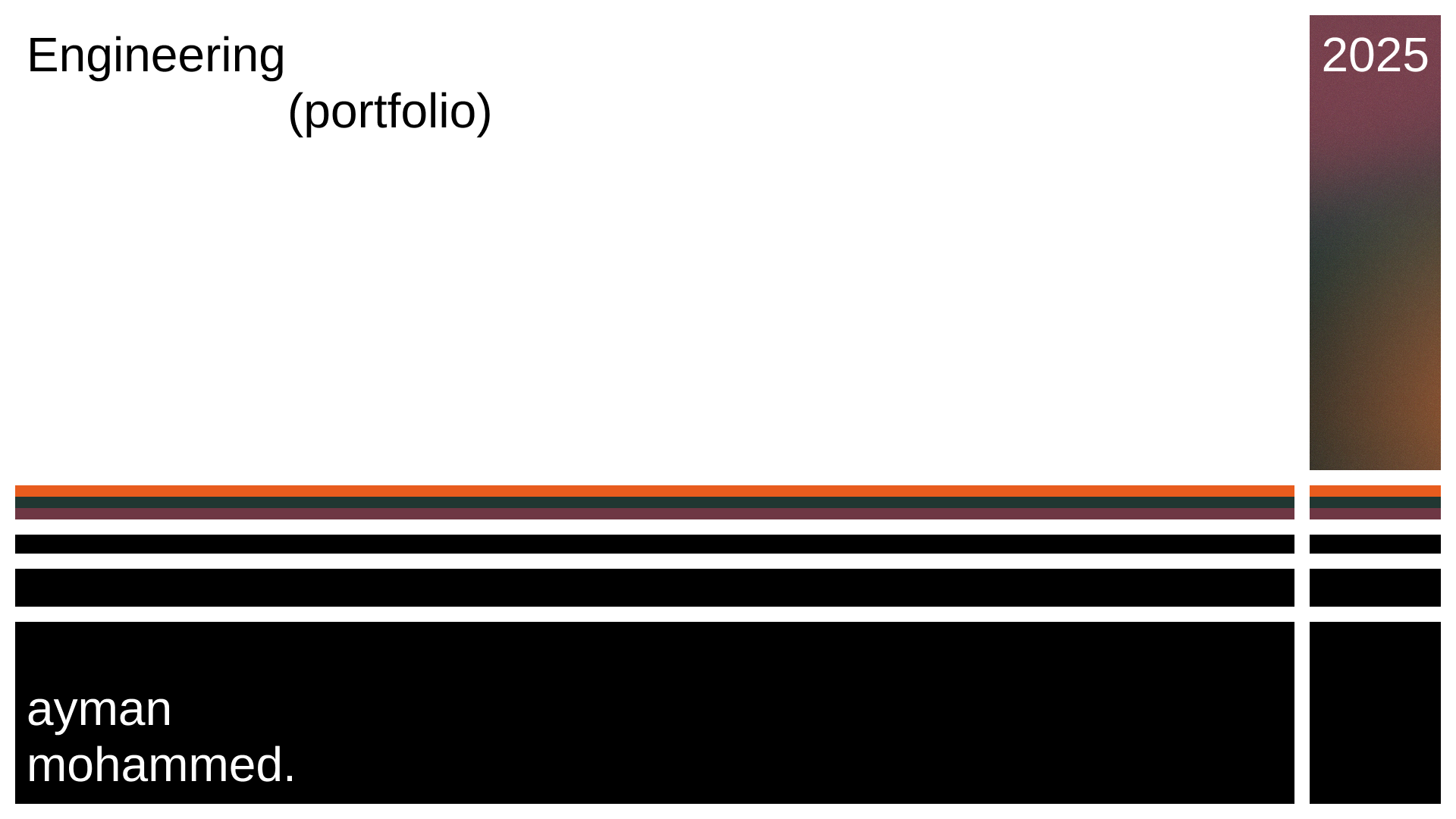 Engineering Portfolio 2025 | Ayman Mohammed